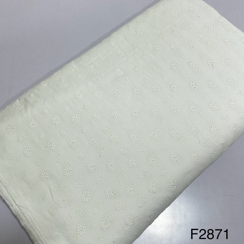 Chikankari Cotton Fabric-F2871